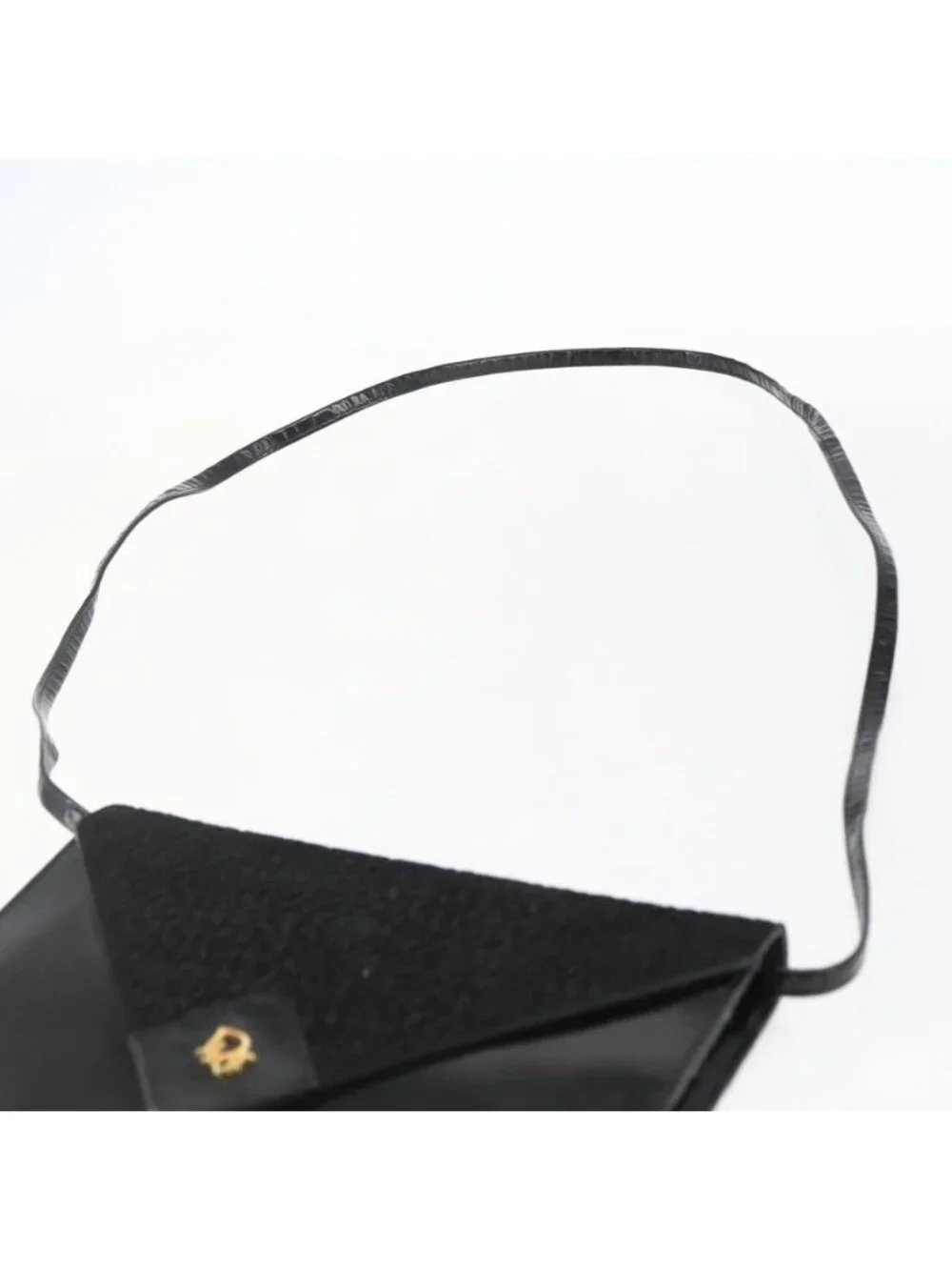 Authentic Christian Dior Shoulder Bag Leather Black Gold - Picture 15 of 16